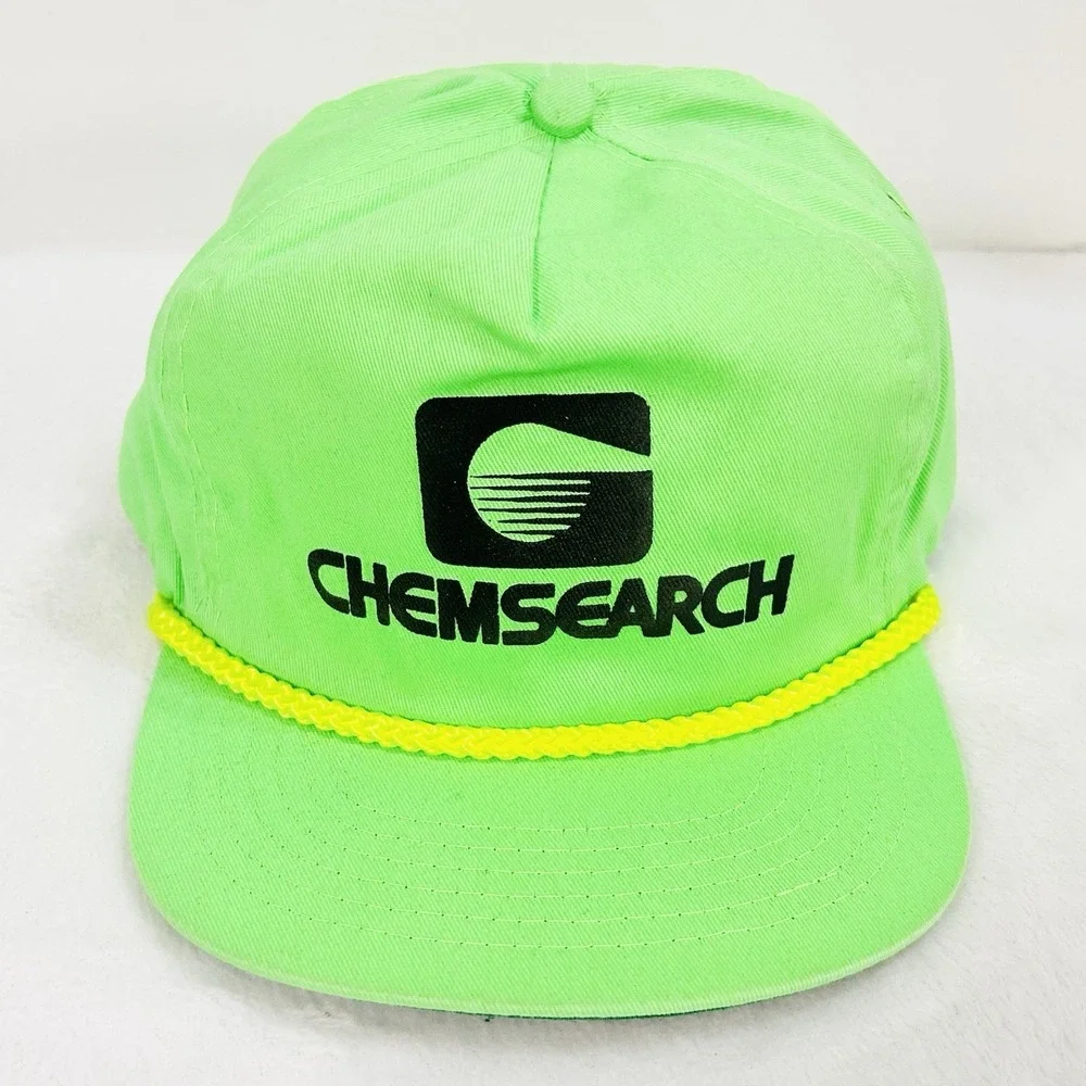 Chemsearch Vintage‎ Trucker Rope Hat Cap Adjustable Strapback Green Outdoors